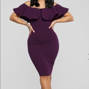 Fashion Nova plum midi dress size large.